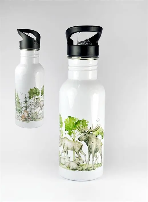 Drinkfles / Emaljvattenflaska Älg King of the forest – Mellow Design