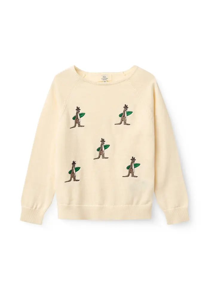 Dunne sweater Kangoeroe - Biologisch katoen - Cream/wit - Copenhagen Colors