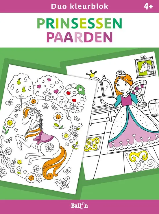 Duo Kleurblok Prinsessen en paarden - Ballon