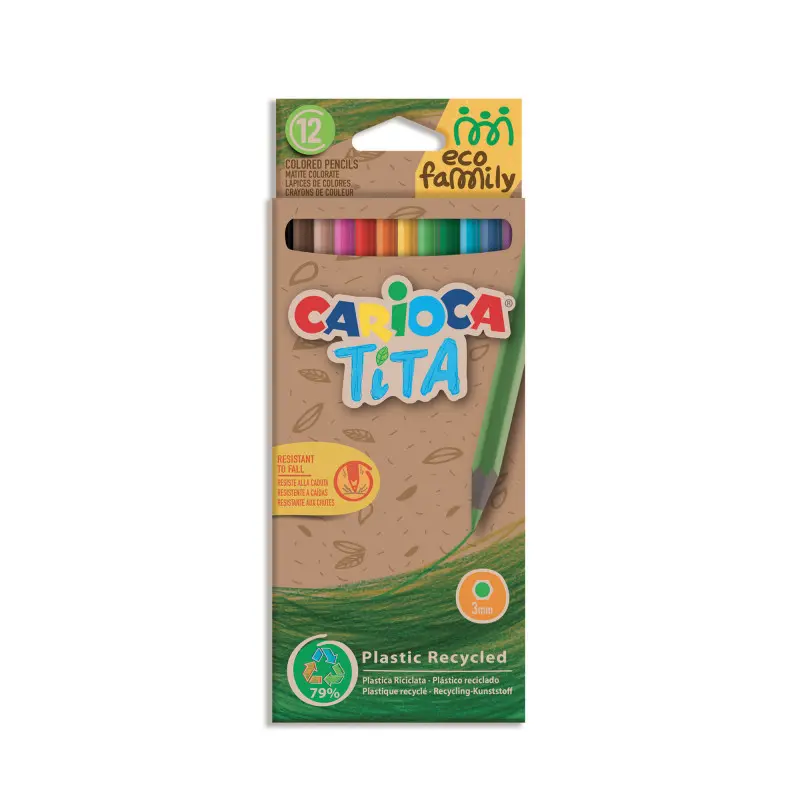Eco Family Kleurpotloden 12-pack - 79% recycled plastic - Carioca