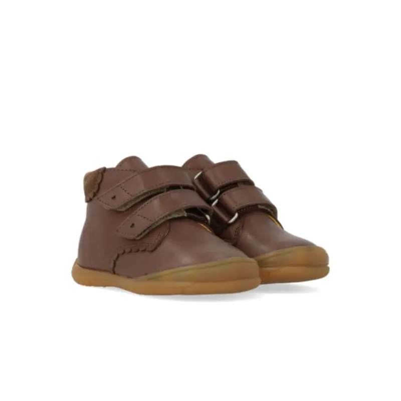 Eerste stapjes schoen hartjes - Leer - Dark taupe - Angulus