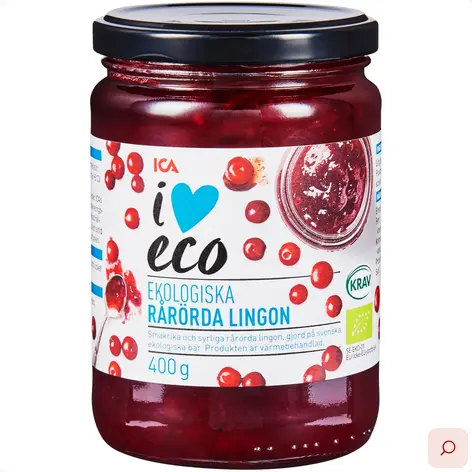 Ekologiska Rårörda Lingon 400g – ICA