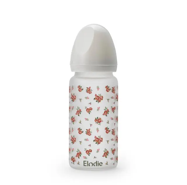 Elodie - Glazen babyfles met siliconen speen 0M+ Autumn Rose