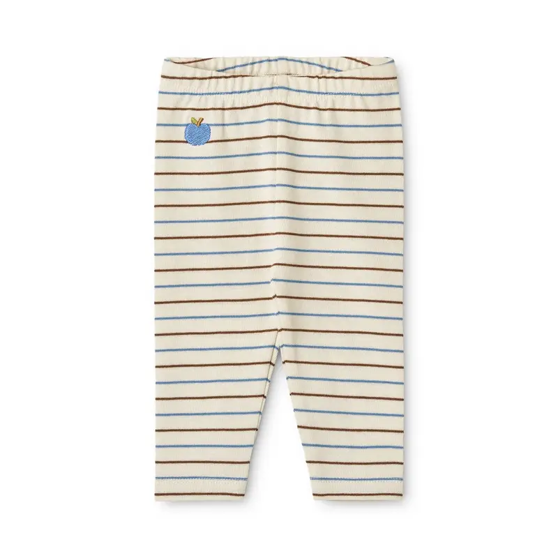 Emil Leggings – Brown-Blue Stripe – 100% katoen - Flöss