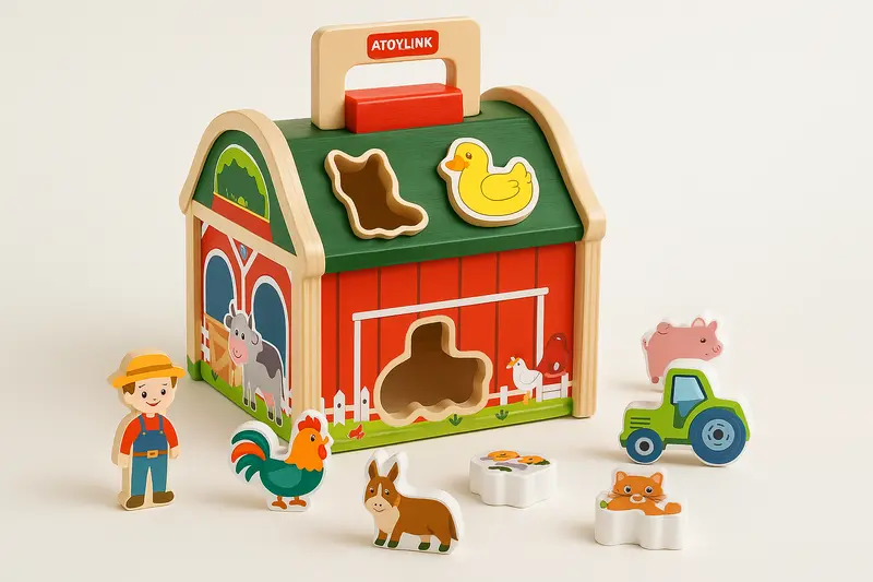 Farm Sort™ – Color & Shape Fun - Wooden Farm Sorting Game
