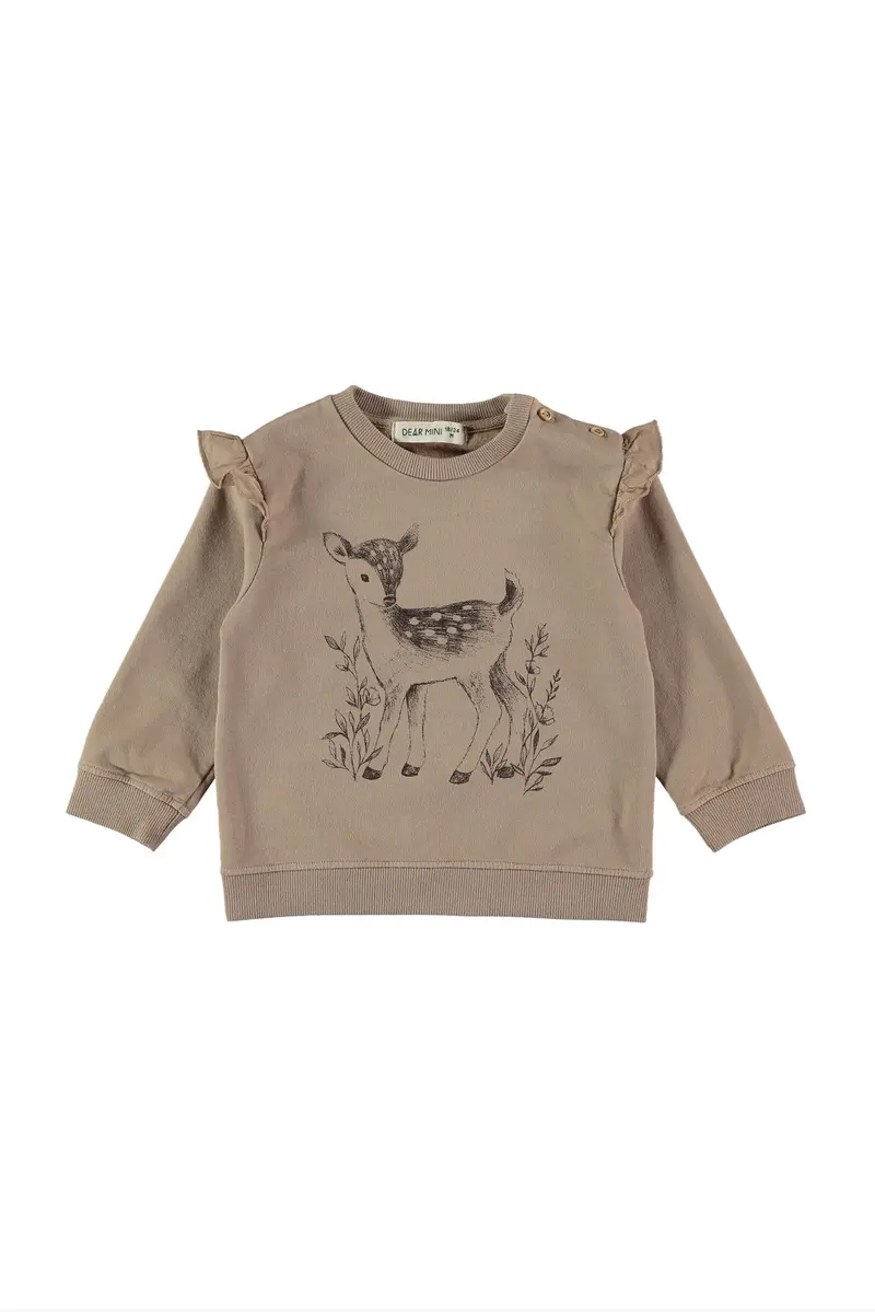 Fawn sweatshirt taupe Dear Mini