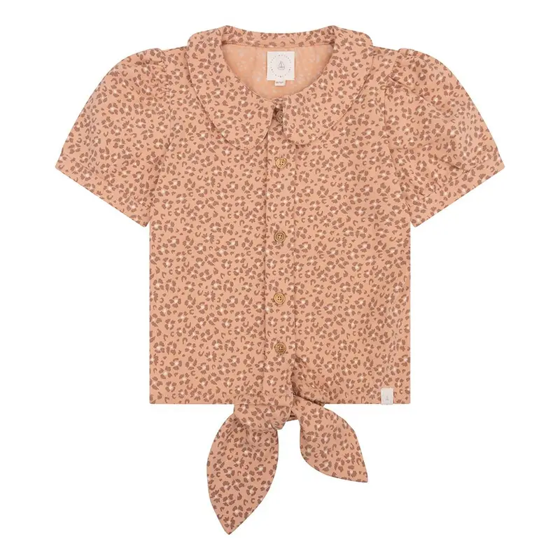 Faye blouse leopard flower pink sand Navy Natural