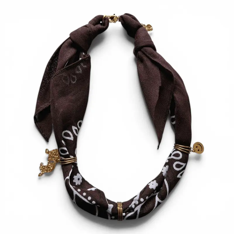 Feestbeest Bandana ketting | Donkerbruin
