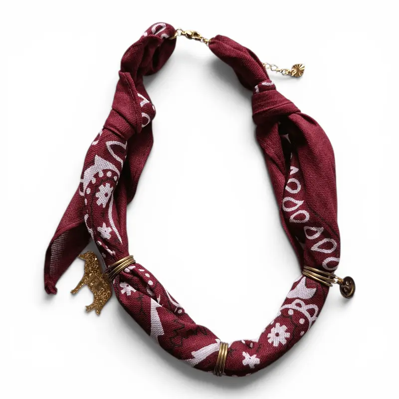 Feestbeest Bandana ketting | Donkerrood