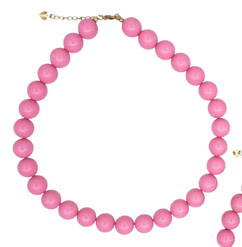 Feestbeest Beaded necklace pink