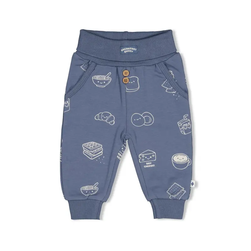 Feetje Broek AOP Blauw - Breakfast Buddy