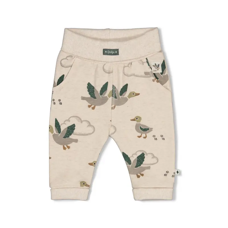 Feetje Broek AOP Offwhite melange - Wiggle and Waddle