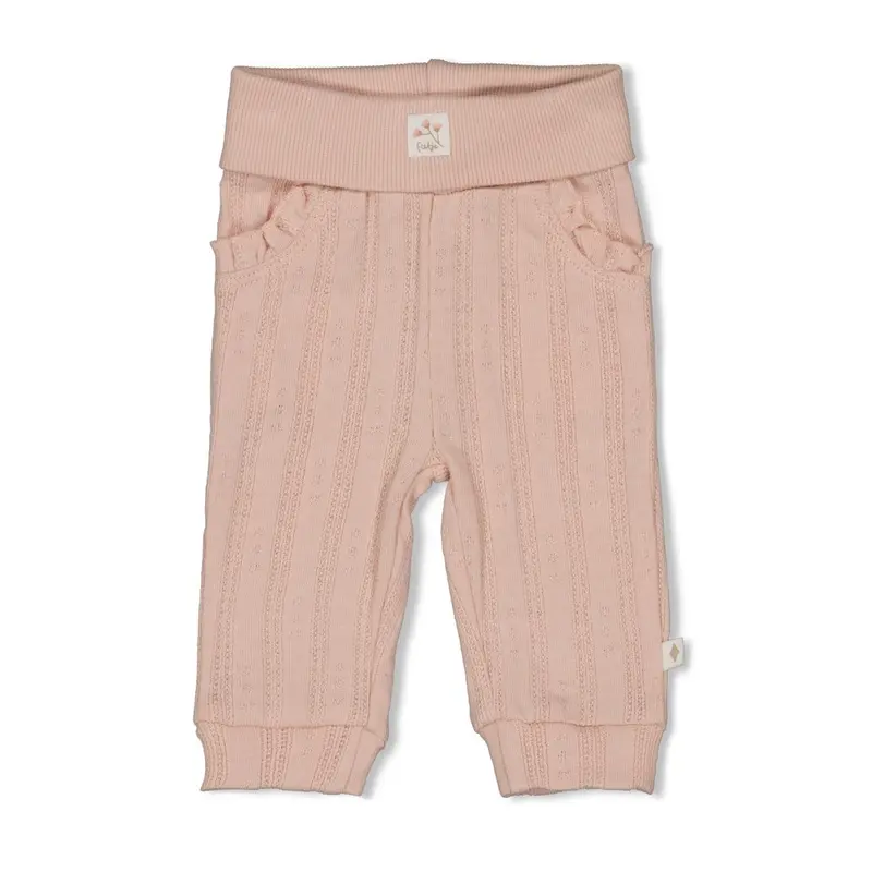 Feetje Broek pointelle rib l.Roze - Delicate Flower
