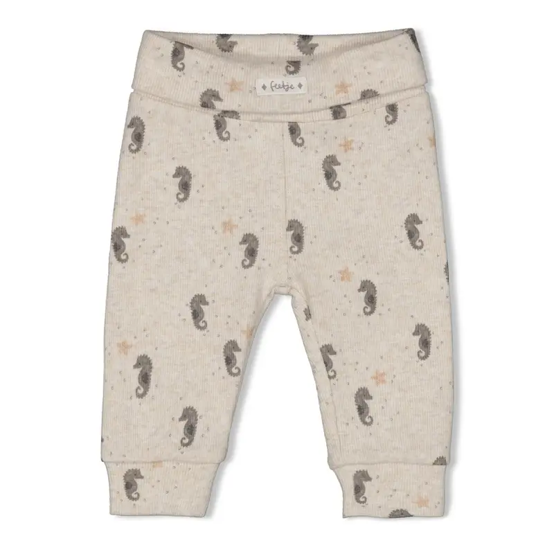 Feetje Broek rib AOP Offwhite melange - Sea Sweeties