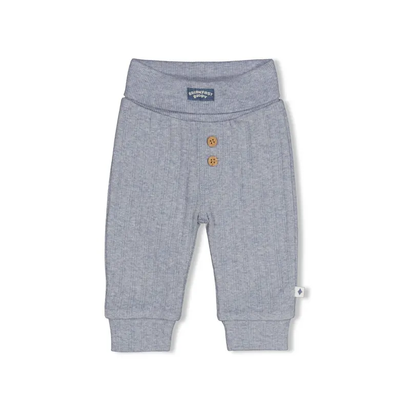 Feetje Broek rib Blauw melange - Breakfast Buddy