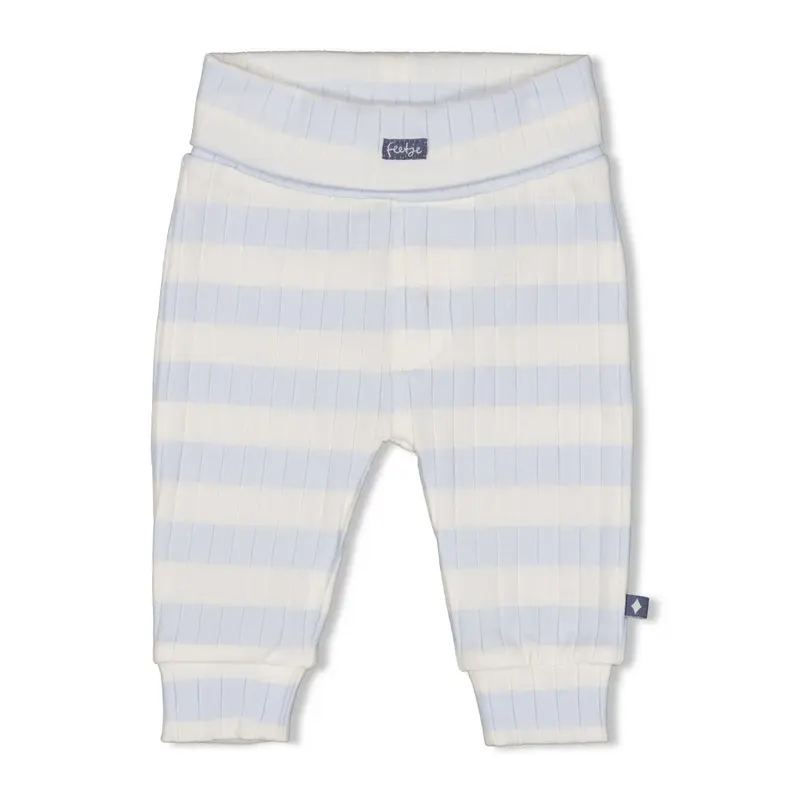 Feetje Broek rib met streep Blauw - Blue Ocean