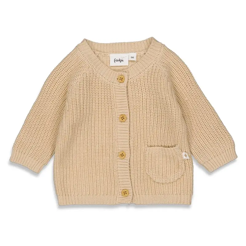 Feetje gebreid vest Ocean Child zand