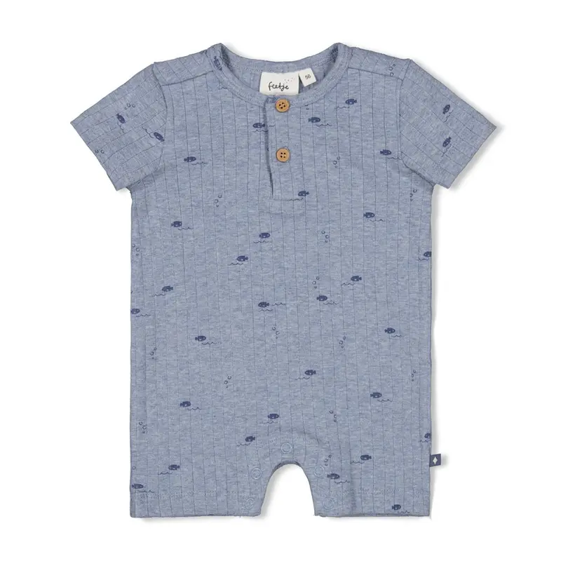 Feetje Kort pakje rib AOP Blauw melange - Blue Ocean