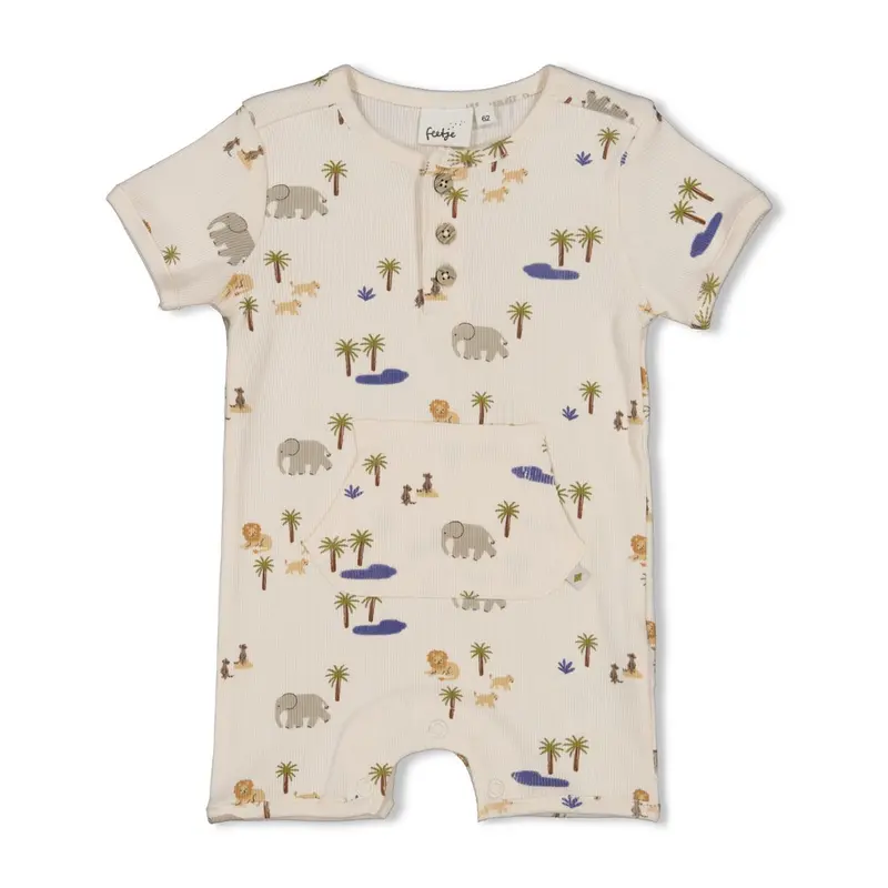 Feetje Kort pakje rib AOP Offwhite - Safari Savage