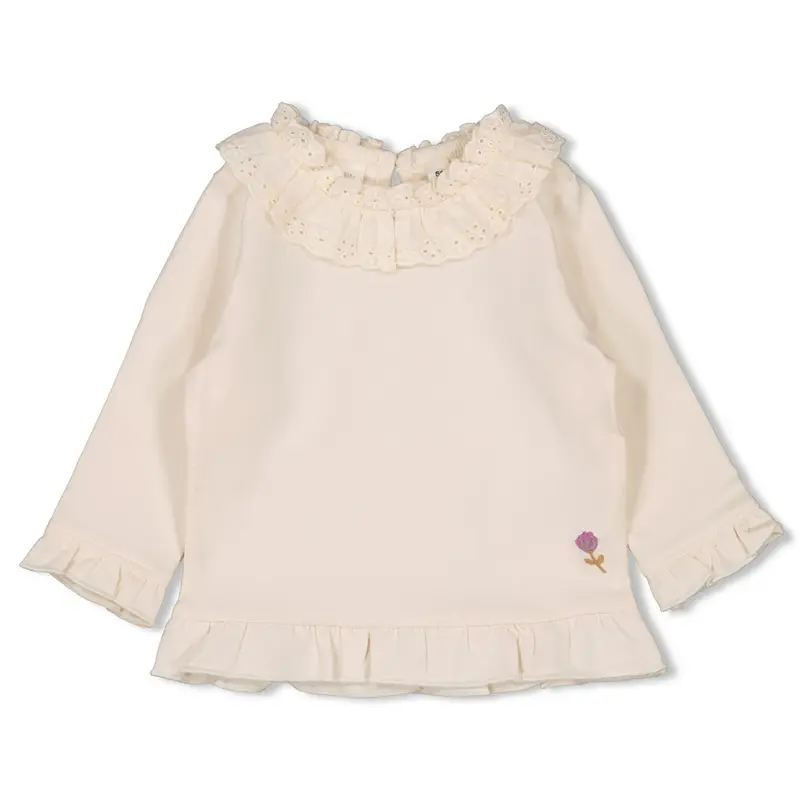 Feetje Longsleeve met kraag Offwhite - Flower Ranch