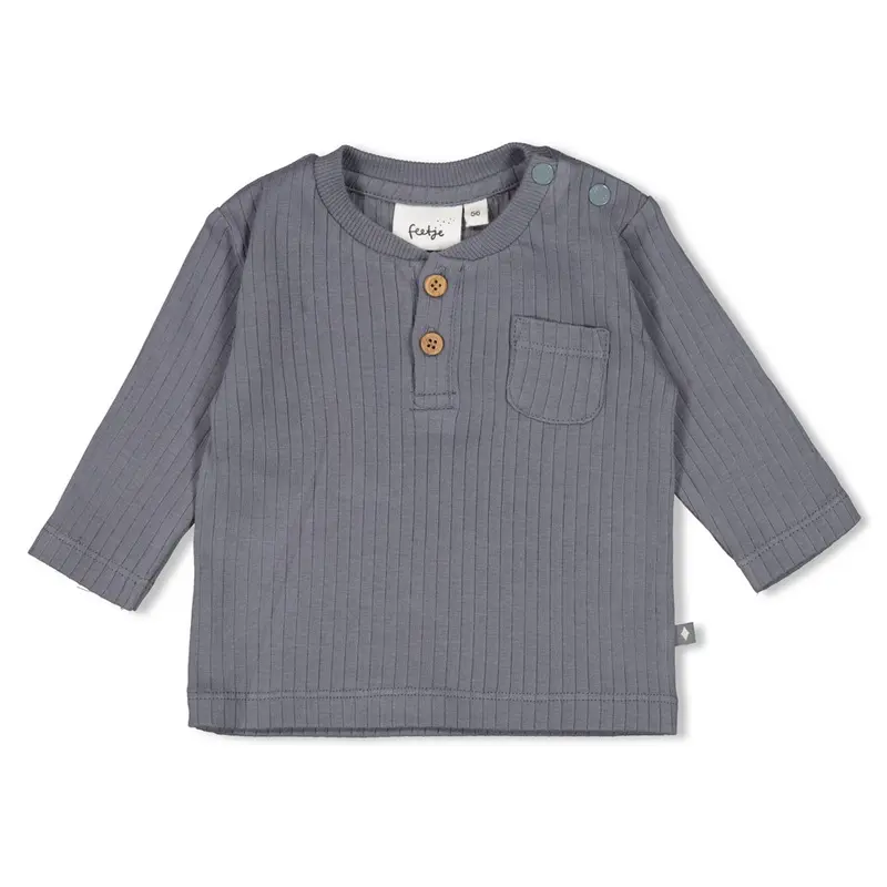 Feetje Longsleeve rib Blauw - Howdy