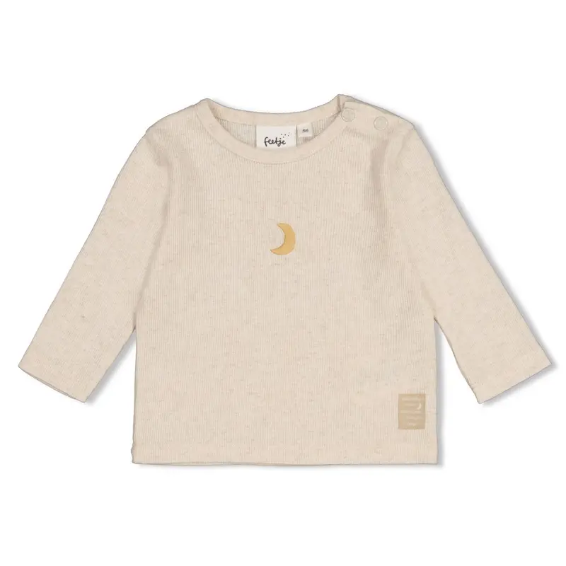 Feetje Longsleeve rib Offwhite melange - Over the Moon for You