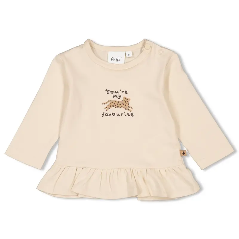 Feetje Longsleeve ruches - Favorite Offwhite