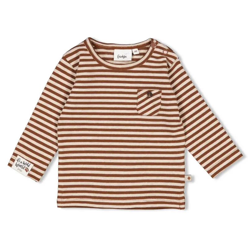 Feetje Longsleeve streep Bruin - Wild World