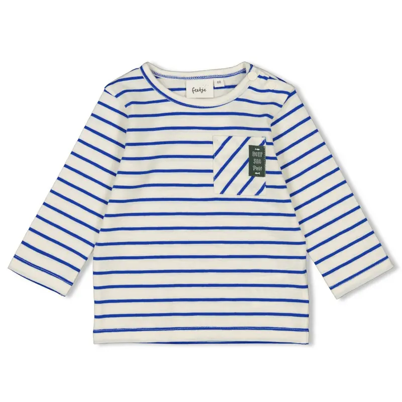 Feetje Longsleeve streep Kobalt-Protect Our Reefs