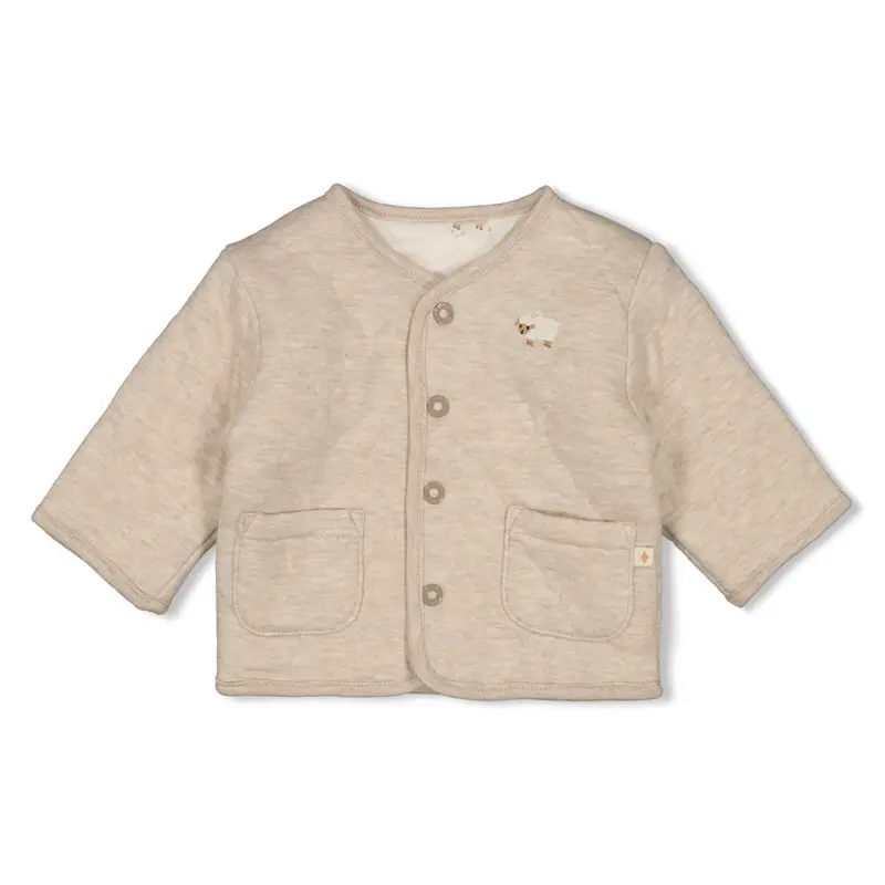 Feetje Omkeerbaar jasje Taupe melange - Sleepy Sheepy