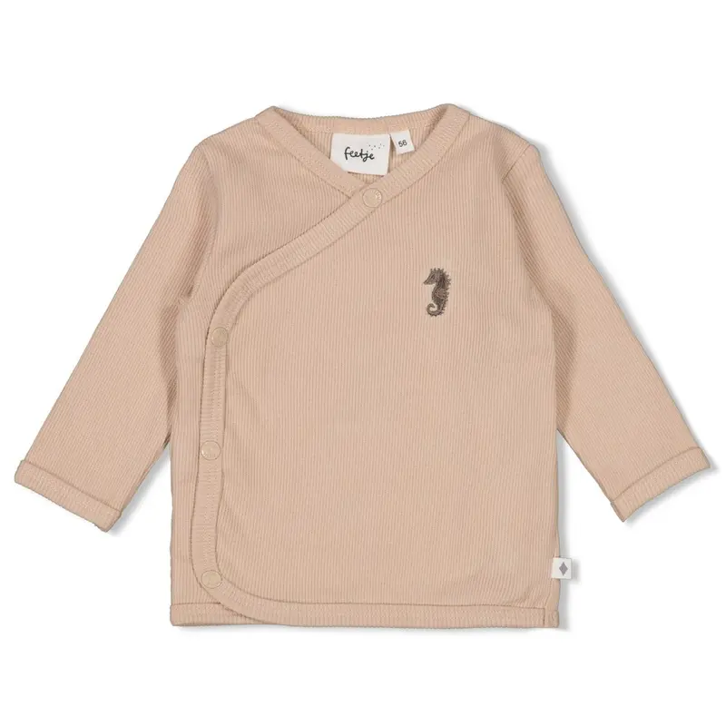 Feetje Overslagshirt rib Zand - Sea Sweeties