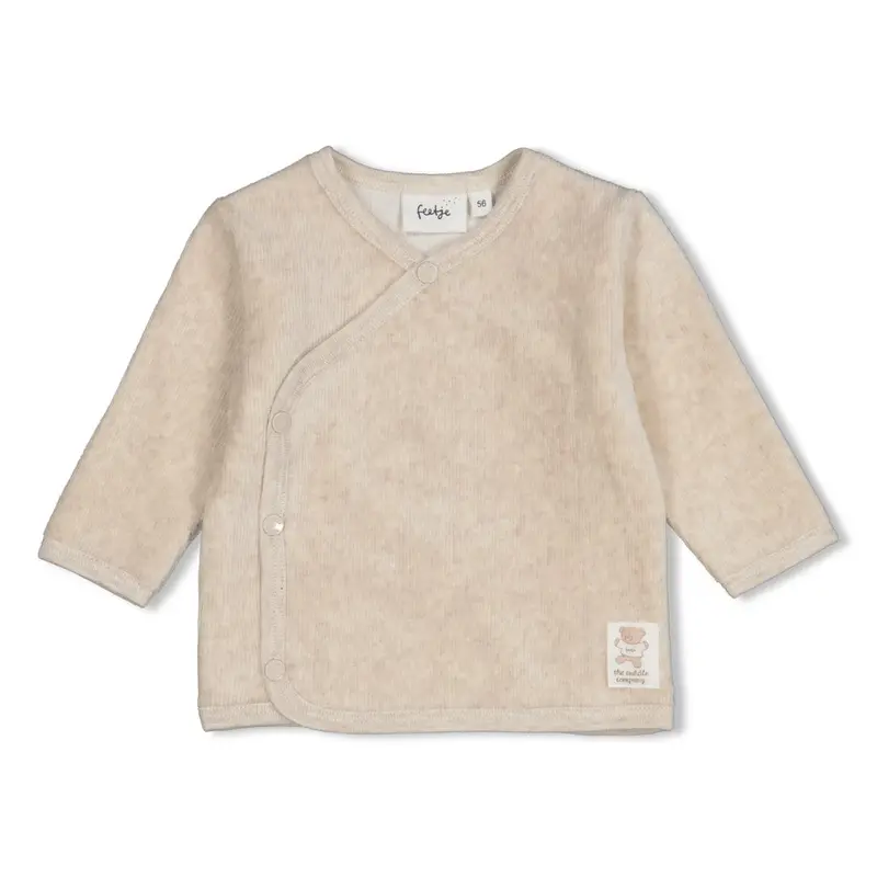 Feetje Overslagshirt velours rib Taupe melange - The Cuddle Company