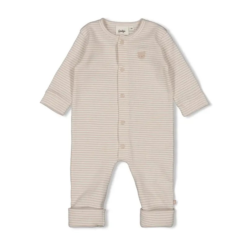 Feetje Pak omslagvoet rib met streep Zand - Honey Bear
