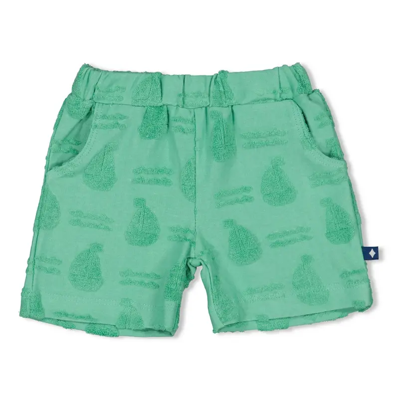 Feetje Short AO badstof Groen - Seaside Hapiness