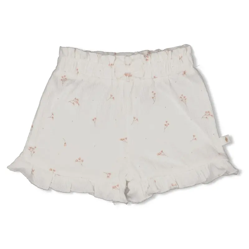 Feetje Short crinkle ruches AOP Offwhite - Delicate Flower