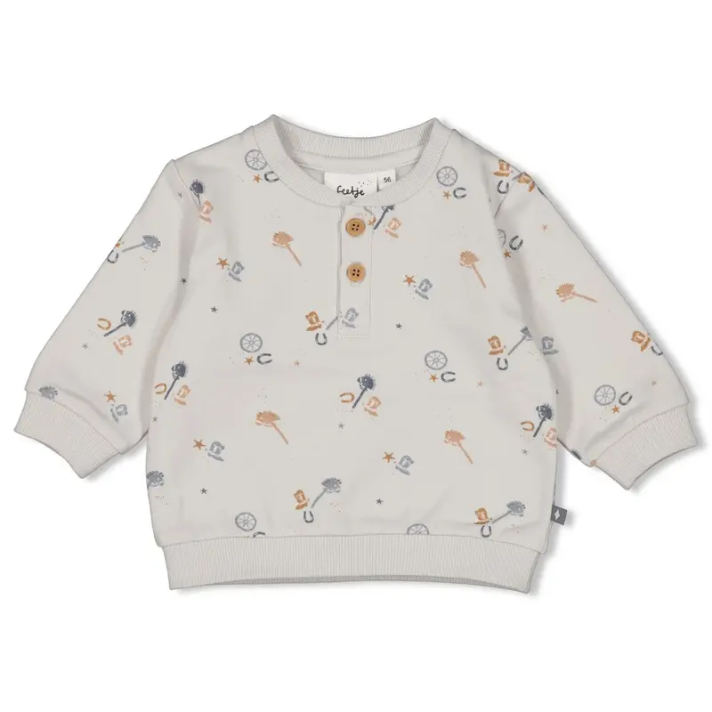 Feetje Sweater AOP l.Blauw - Howdy