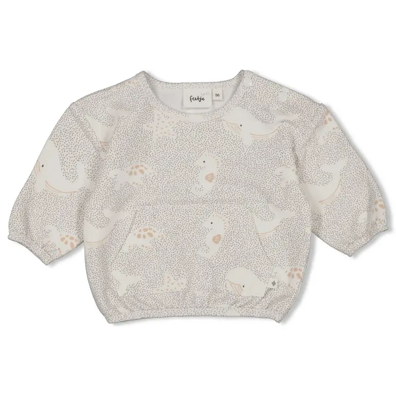 Feetje Sweater AOP oversized Grijs - Sea Sweeties