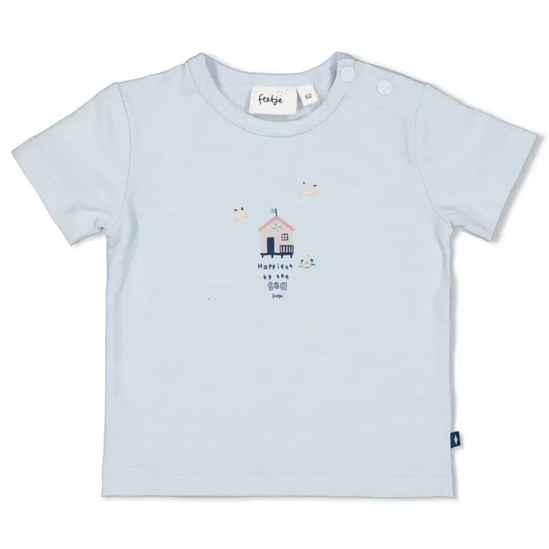 Feetje T-shirt Blauw - Seaside Hapiness