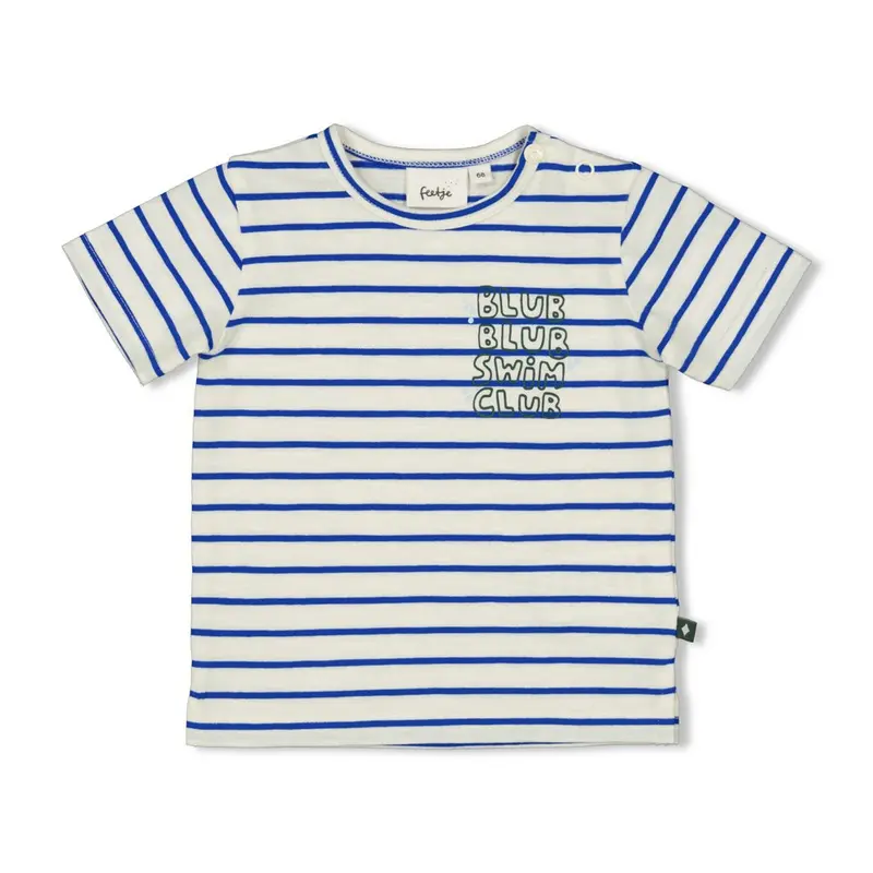 Feetje T-shirt streep Kobalt-Protect Our Reefs