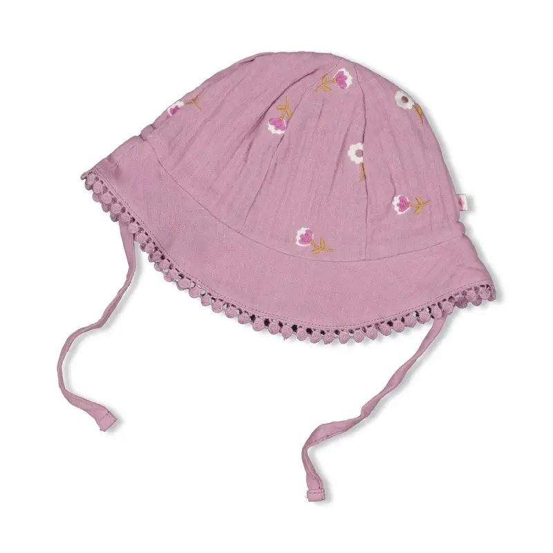 Feetje Zonnehoed mousseline AO embroidery Violet - Flower Ranch