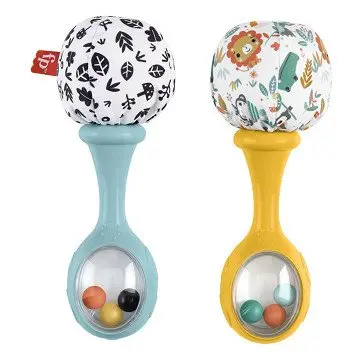 Fisher Price schud en rammel gekleurde sambaballen