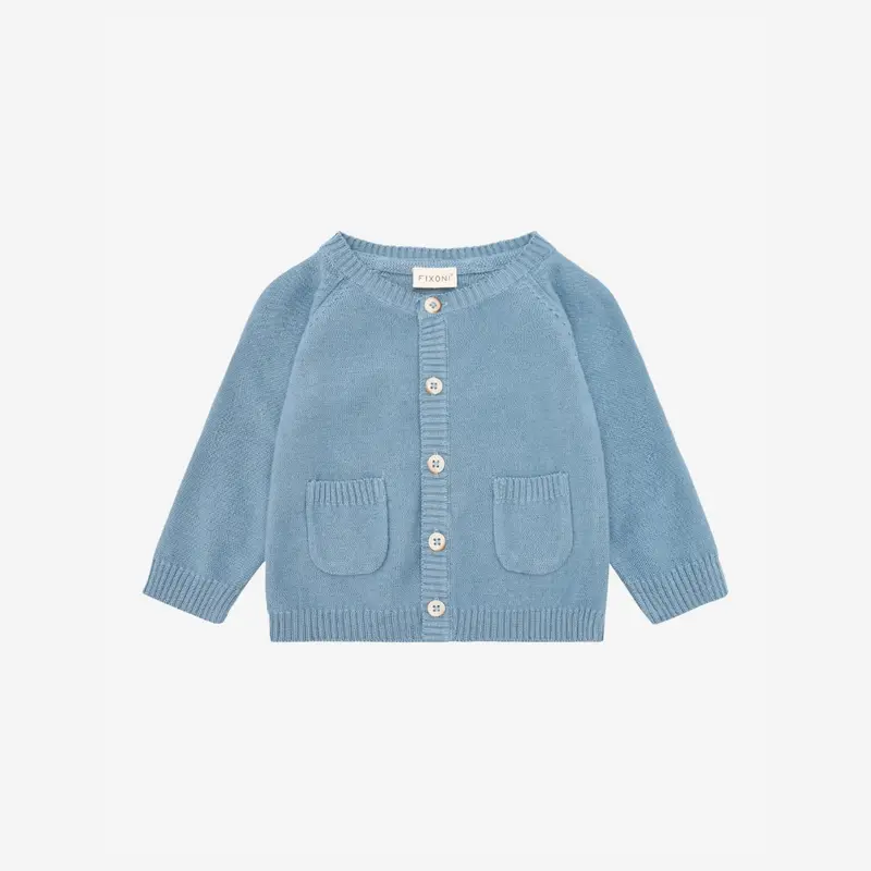 Fixoni Gebreid Baby Vestje - Biologisch Katoen - Knit Cardigan - Mountain Spring - GOTS - Fixoni