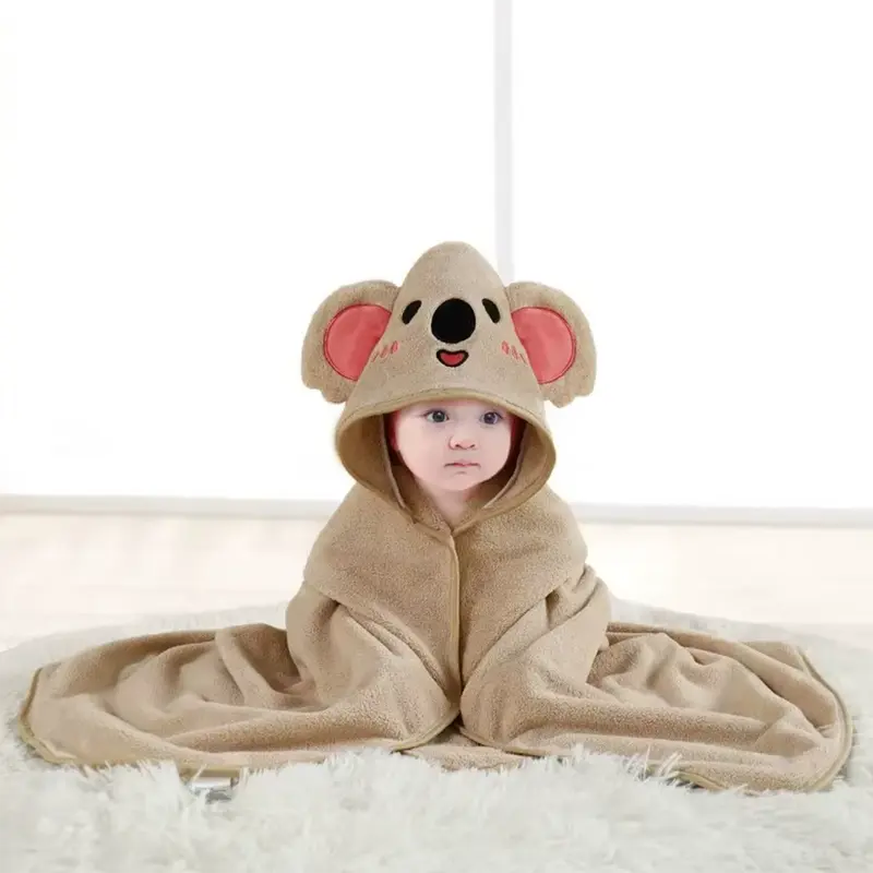 Fleece Badcape met Capuchon 'Koala'