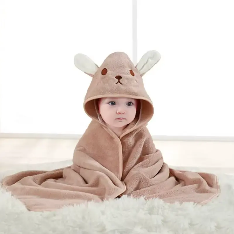 Fleece Badcape met Capuchon 'Konijn'