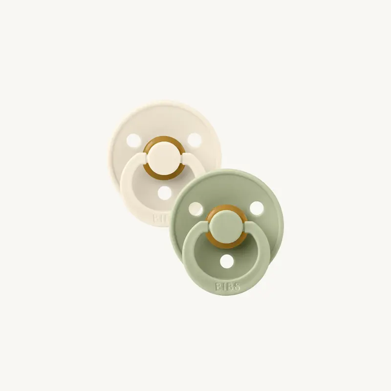 Fopspeen 2-pack - Ivory/Sage - Rond - Natuurlijk rubberlatex - BIBS
