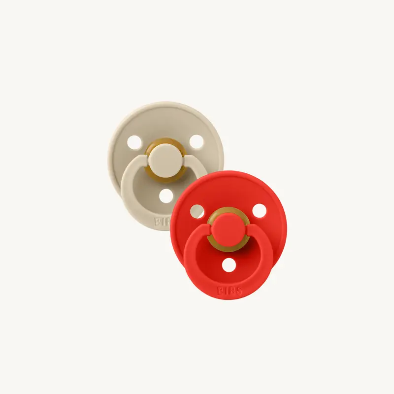 Fopspeen 2-pack - Vanilla/Candy Apple - Rond - Natuurlijk rubberlatex - BIBS