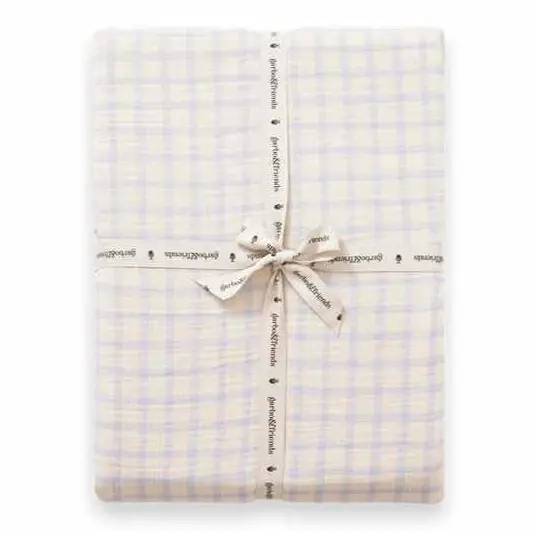 Garbo and Friends hoeslaken gingham blue 90x200