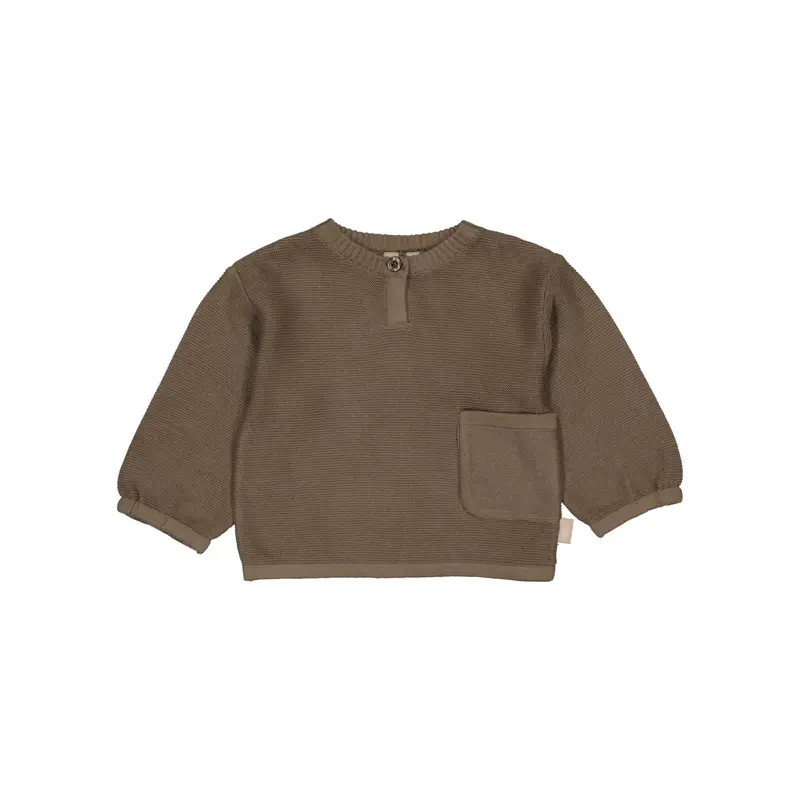 Gebreid baby truitje Nelle - Light Brown - 100% katoen - LEVV Labels