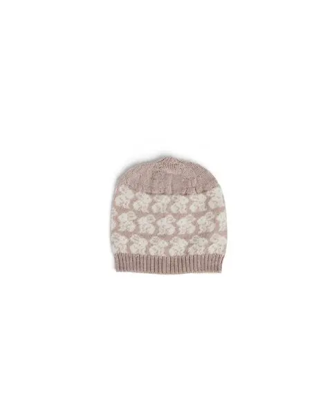 Gebreid mutsje - Merino wol - Konijntjes - Roze/Powder - Smallstuff