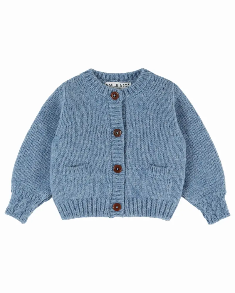 Gebreid vest Cardigan Doudou – Lac – Merinowol & Mako-katoen – Emile et Ida